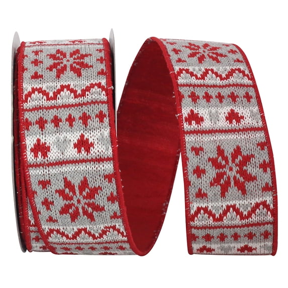 Reliant Ribbon - 93486W-900-40F, Country Cozy Knit Wired Edge Ribbon, Grey, 2-1/2 Inch, 10 Yards