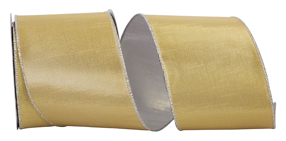 Reliant Gold Reliant Ribbon - Dupioni Metallic Shine Two-sided Deluxe Wired Edge ...