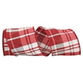 thumbnail image 1 of Reliant Ribbon - 93506W-979-10F, Grand Dupione Plaid Base Wired Edge Ribbon, Red/silver, 4 Inch, 10 Yards, 1 of 1