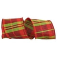 thumbnail image 1 of Reliant Ribbon - 93506W-985-10F, Grand Dupione Plaid Base Wired Edge Ribbon, Red/green, 4 Inch, 10 Yards, 1 of 1