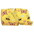 thumbnail image 1 of Reliant Ribbon - 93617W-079-40F, Butterfly And Bees Bright Wired Edge Ribbon, Yellow, 2-1/2 Inch, 10 Yards, 1 of 1