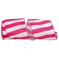 thumbnail image 1 of Reliant Ribbon - 93628W-963-10F, Cabana Stripe Bright Wired Edge Ribbon, Azalea, 4 Inch, 10 Yards, 1 of 1
