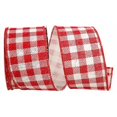 thumbnail image 1 of Reliant Ribbon 93639W-065-09H 10.5 in. 20 Yards Gingham Hopsack Twill Wired Edge Ribbon, Red, 1 of 1
