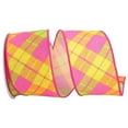 thumbnail image 1 of Reliant Ribbon 93642W-001-40F 20.5 in. 10 Yards RD Diagonal Plaid Citrus Wired Edge Ribbon, Multi, 1 of 1