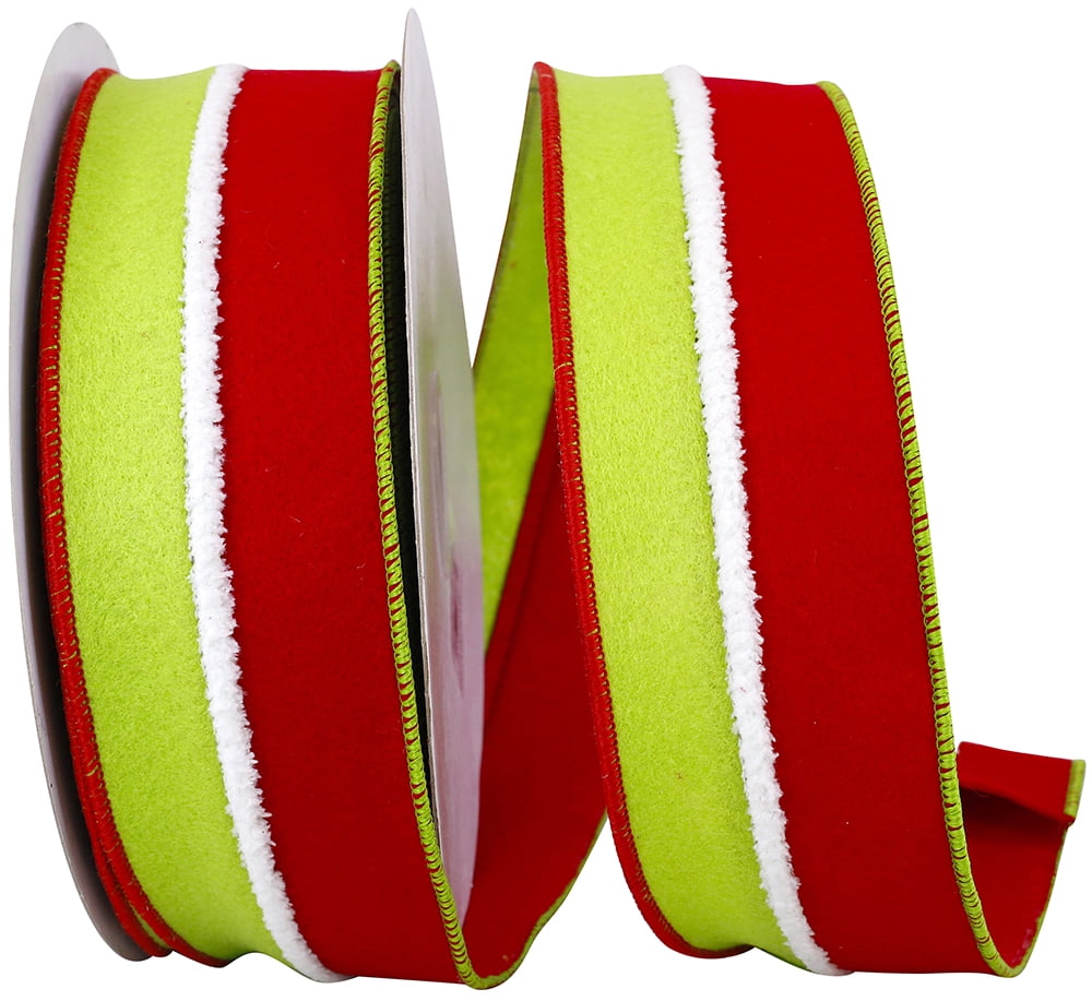 Reliant Ribbon - 93650W-985-40F, Ribbon, Red/green, 2-1/2 Inch, 10 Yards