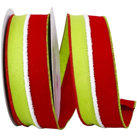 Reliant Ribbon - 93650W-985-40F, Ribbon, Red/green, 2-1/2 Inch, 10 Yards