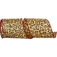thumbnail image 1 of Reliant Ribbon 93655W-035-10F 4 in. 10 Yards Cheetah Spots Fashion Wired Edge Ribbon, Gold, 1 of 1