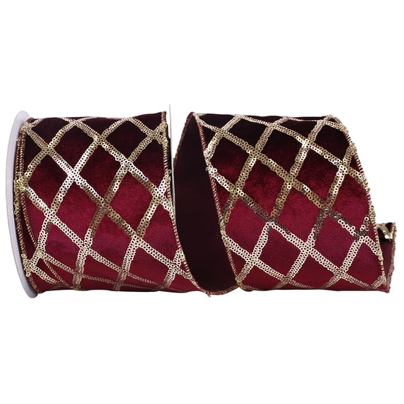 Reliant Ribbon - 93685W-090-10F, Ribbon, Burgundy, 4 Inch, 10 Yards