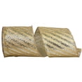 thumbnail image 1 of Reliant Ribbon 93698W-035-10F 4 in. 10 Yards Diagonal Metallic Stripe Wired Edge Ribbon, Gold, 1 of 1