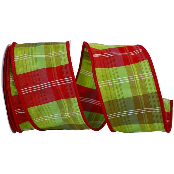 Reliant Ribbon - 93714W-601-40F, Ribbon, Lime/red, 2-1/2 Inch, 10 Yards