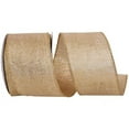 thumbnail image 1 of Reliant Ribbon 93734W-035-40F 2.5 in. 10 Yards Metallic Lame Sparkle Natural Texture Wired Edge Ribbon, Gold, 1 of 1