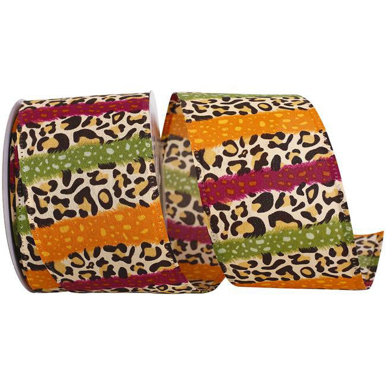 ribbon様　確認用 Reliant Ribbon 93738W-058-40F 2.5 in. Cheetah Exotic Stripe Wired