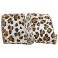 thumbnail image 1 of Reliant Ribbon 93739W-001-40F 2.5 in. 10 Yards Cheetah Sparkle Linen Wired Edge Ribbon, Multi Color, 1 of 1