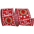 thumbnail image 1 of Reliant Ribbon 93744W-695-40F 2.5 in. 10 Yards Letters for Santa Wired Edge Ribbon, Red & White, 1 of 1