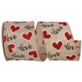 thumbnail image 1 of Reliant Ribbon - 93778W-756-40F, Ribbon, Natural/red, 2-1/2 Inch, 10 Yards, 1 of 1