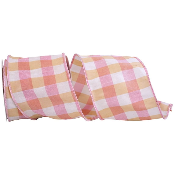 Reliant Ribbon - 93827W-677-10F, Ribbon, Pink/gold, 4 Inch, 10 Yards