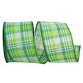 thumbnail image 1 of Reliant Ribbon 93834W-044-40F 2.5 in. 10 Yards Plaid Linen Emerald Forest Wired Edge Ribbon, Green, 1 of 1