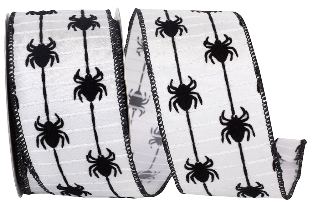 Reliant Ribbon - 93952W-982-40F, Ribbon, White/black, 2-1/2 Inch, 10 Yards
