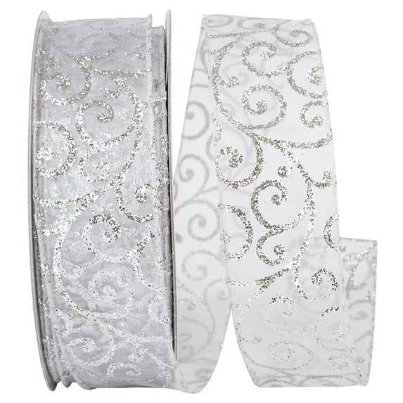 Reliant Ribbon - 94016W-070-09J, Ribbon, Silver, 1-1/2 Inch, 25 Yards