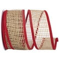 thumbnail image 1 of Reliant Ribbon - 94057W-756-40F, Ribbon, Natural/red, 2-1/2 Inch, 10 Yards, 1 of 1