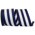 thumbnail image 1 of Reliant Ribbon 94079W-055-40F 2.5 in. 10 Yards Grosgrain Jumbo Stripe Woven Wired Edge Ribbon, Navy, 1 of 1