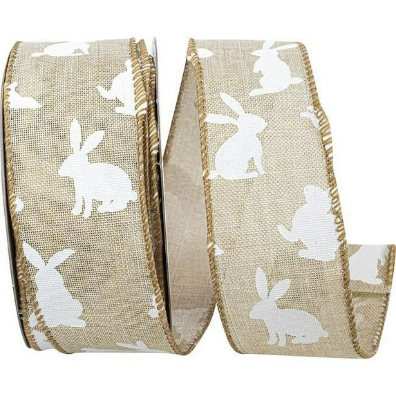 Reliant Ribbon - 94123W-748-09F, Ribbon, Natural/white, 1-1/2 Inch, 10 Yards