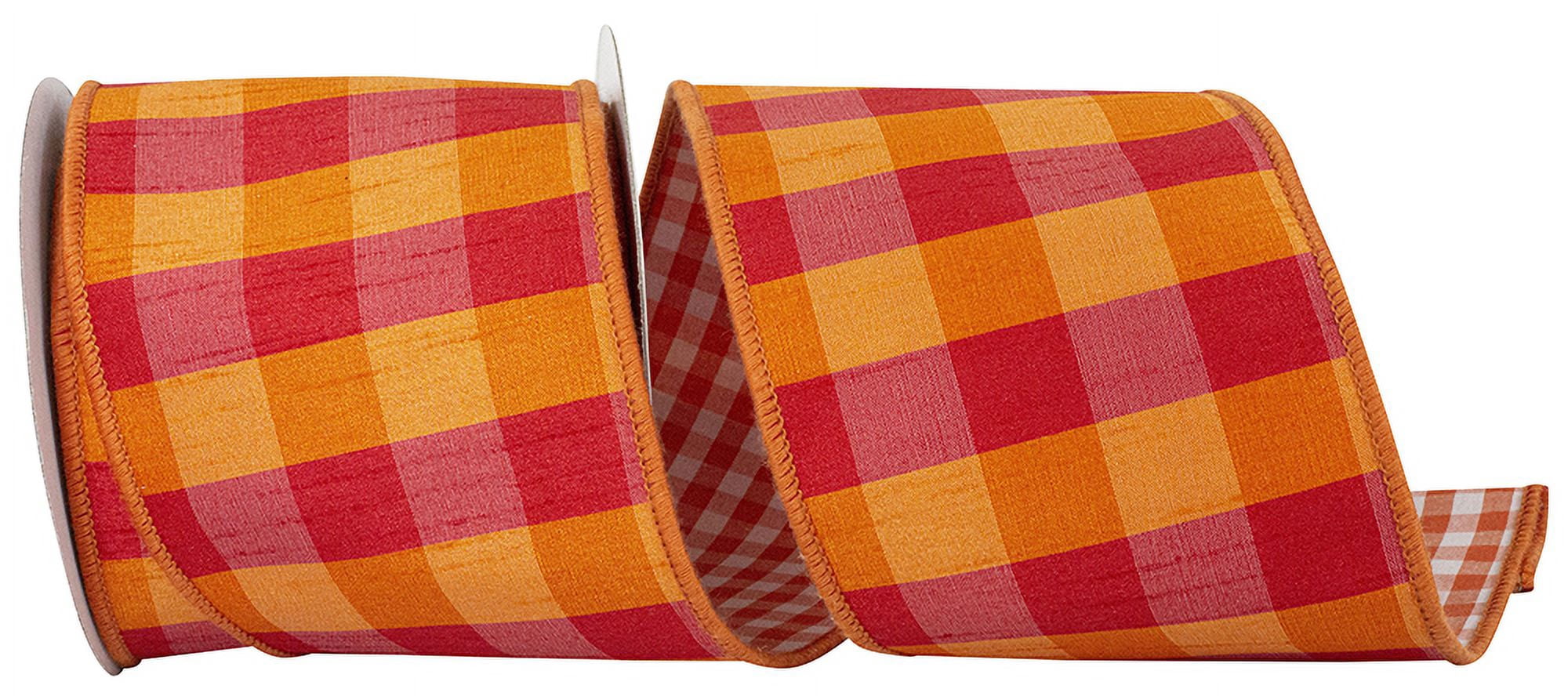 Reliant Ribbon - 94186W-187-10D, Ribbon, Orange/fuchsia, 4 Inch, 5 ...