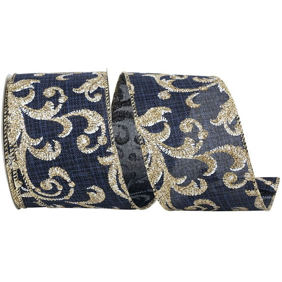 Reliant Ribbon - 94211W-055-40F, Ribbon, Navy, 2-1/2 Inch, 10 Yards