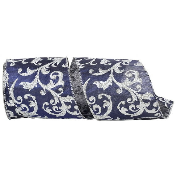 Reliant Ribbon - 94212W-055-10F, Ribbon, Navy, 4 Inch, 10 Yards