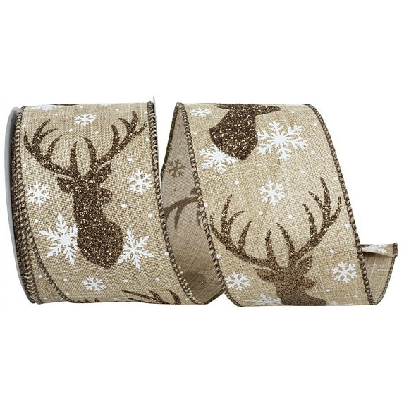 Reliant Ribbon - 94218W-672-40F, Ribbon, Natural/brown, 2-1/2 Inch, 10 Yards