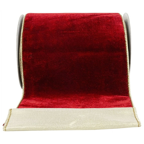 Reliant Ribbon - 94269W-994-25D, Ribbon, Red/gold, 6 Inch, 5 Yards