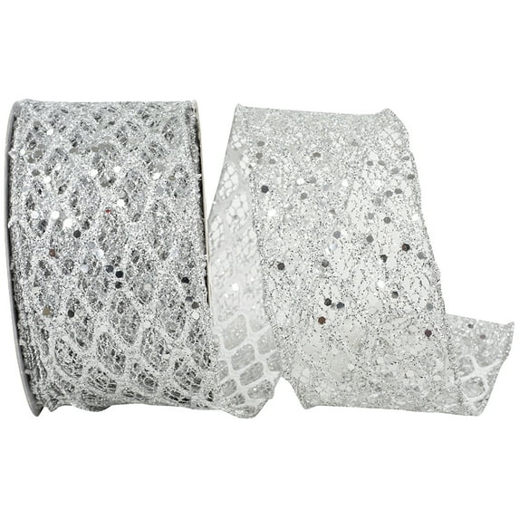 Reliant Ribbon - 94377W-070-40F, Ribbon, Silver, 2-1/2 Inch, 10 Yards