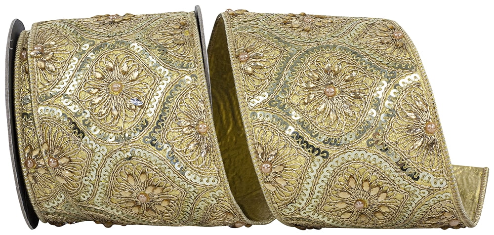 Reliant Gold Reliant Ribbon - 94379W-035-10D, Ribbon, Gold, 4 Inch, 5 Yards ...