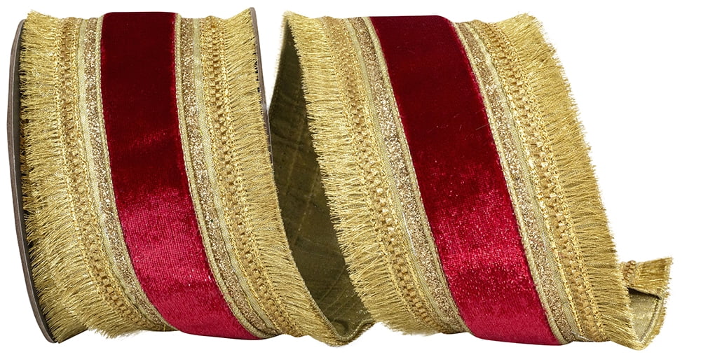 Reliant Gold Reliant Ribbon - 94390W-957-10D, Ribbon, Scarlet/gold, 4 Inch, 5 Yards ...