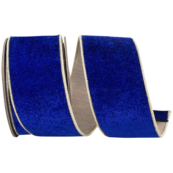 Reliant Ribbon - 94437W-339-40D, Ribbon, Cobalt Blue/gold, 2-1/2 Inch, 5 Yards