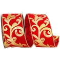 thumbnail image 1 of Reliant Ribbon 97300W-065-40F 2.5 in. 10 Yards Swirl Fantasy Velvet Wired Edge Ribbon, Red, 1 of 1