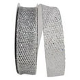 thumbnail image 1 of Reliant Ribbon - 97713W-070-09J, Grand Net Glitter Wired Edge Ribbon, Silver, 1-1/2 Inch, 25 Yards, 1 of 1