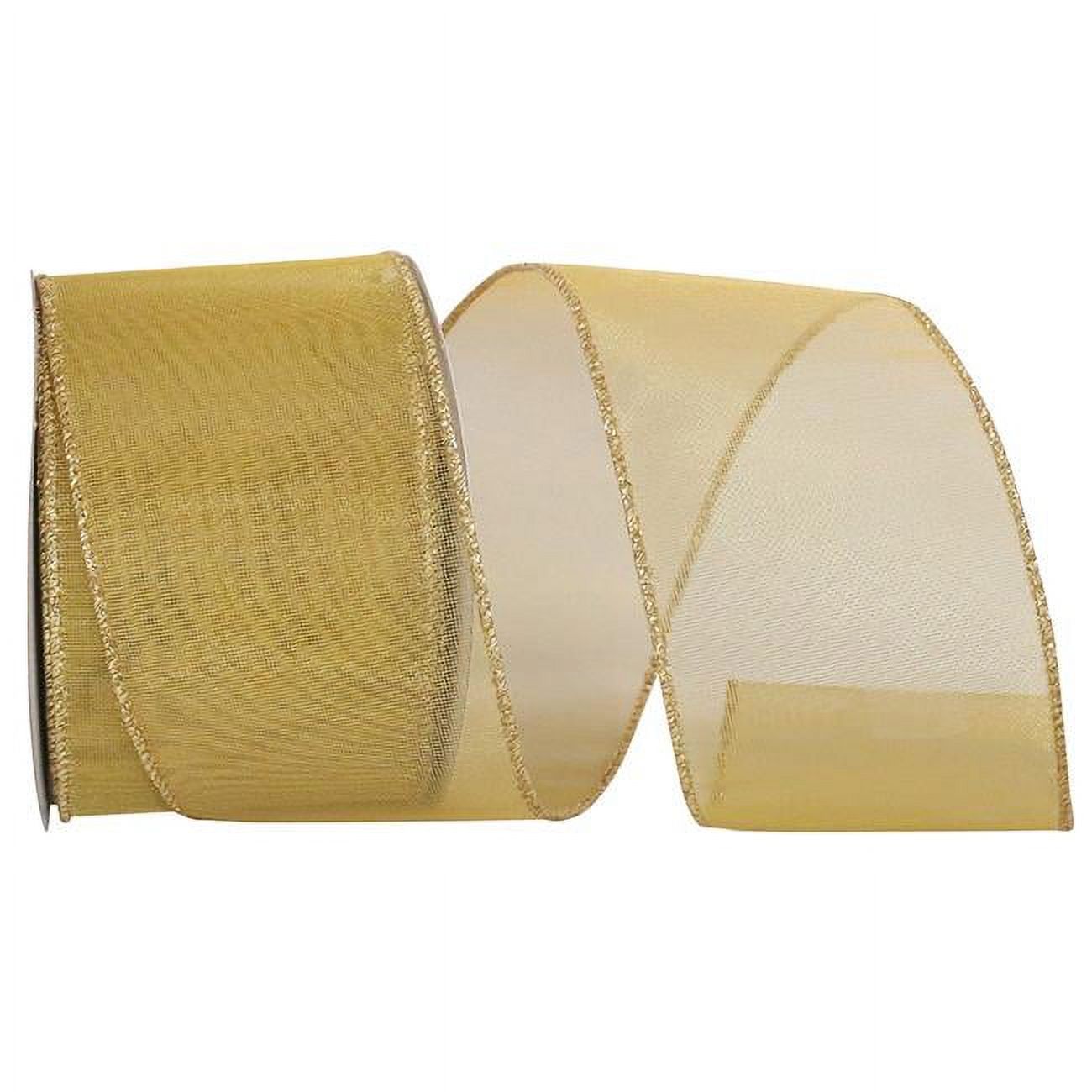 Reliant Gold Reliant Ribbon - 99663W-035-40F, Mesh Display Value Wired Edge Ribbon ...