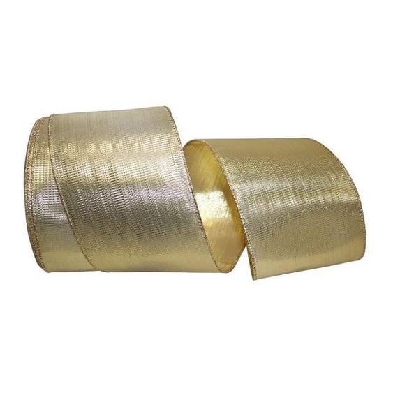 Reliant Ribbon - 99666W-035-10X, Metallic Mayhem Value Wired Edge Ribbon, Gold, 4 Inch, 30 Yards