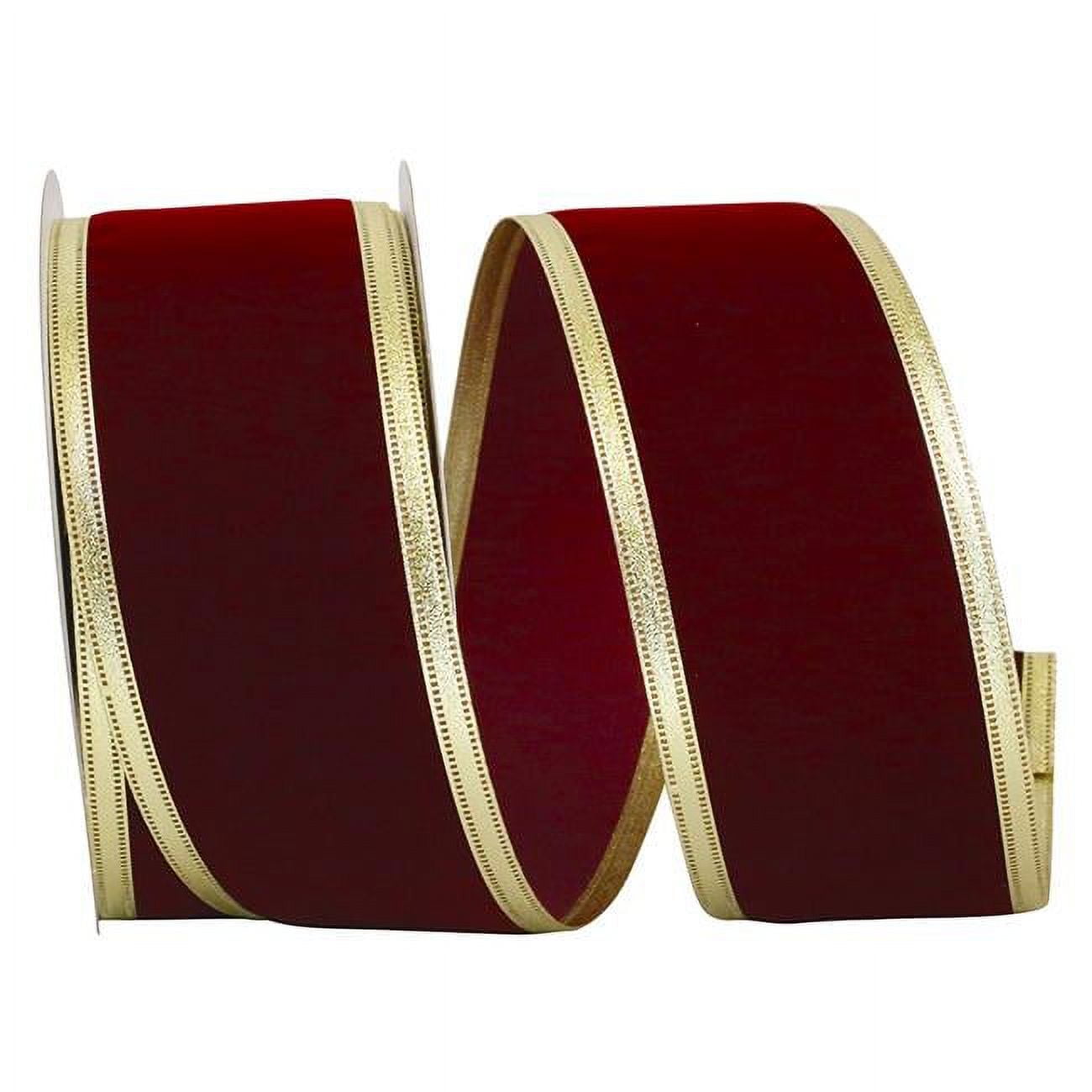 Wired Burgandy Linen Ribbon