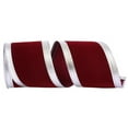 thumbnail image 1 of Reliant Ribbon - 99800W-093-10F, Velvet Dynasty Wired Edge Ribbon, Burgundy/silver, 4 Inch, 10 Yards, 1 of 1