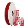 thumbnail image 1 of Reliant Ribbon - 99910W-220-05K, Sheer Glitz Value Wired Edge Ribbon, Rose Red, 7/8 Inch, 50 Yards, 1 of 1