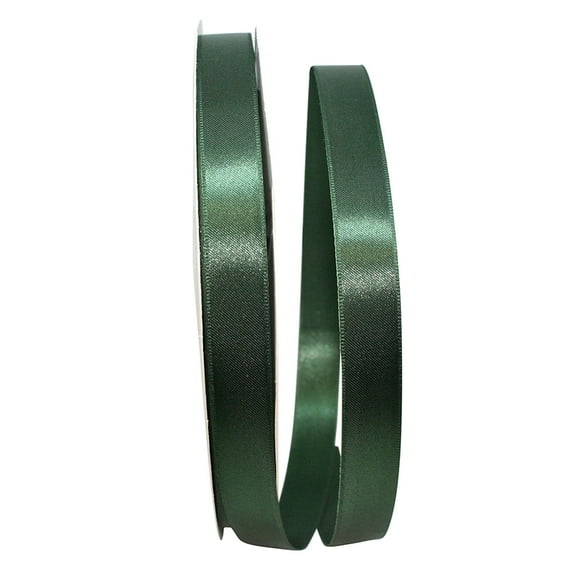 Reliant Ribbon Double Face Satin Forest Green Polyester Ribbon, 3600" x 0.62"
