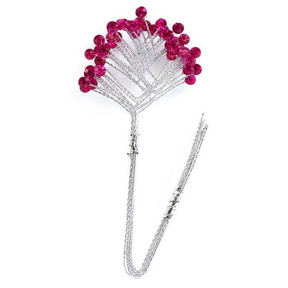 Reliant Ribbon FT-KK4502R-Q 5 x 2.5 in. Miscellaneous Rhinestone RD Quintet, Rose - 12 Piece