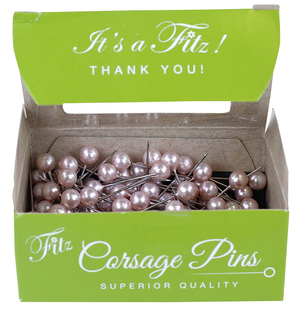 Reliant Ribbon - FT-MA1114-CP-U, Champagne Pearl Petite Pins 3/4" - Box Floral Accessories, Champagne, 3/4 Inch, 100 Pieces