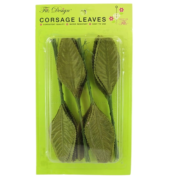 Reliant Ribbon - FT-MA3850-MG-U, Corsage Leaves 3" Traditional Single Mo Floral Accessories, Moss, 3 Inch, 100 Pieces
