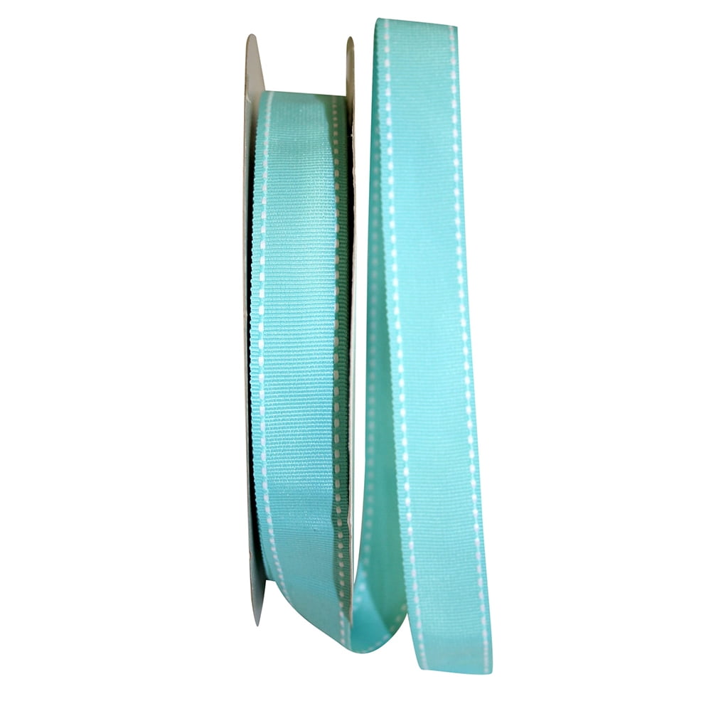 Reliant Ribbon Grosgrain All Occasion Aqua Saddle Polyester Ribbon, 1800" x 0.87"