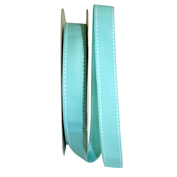 Reliant Ribbon Grosgrain All Occasion Aqua Saddle Polyester Ribbon, 1800" x 0.87"