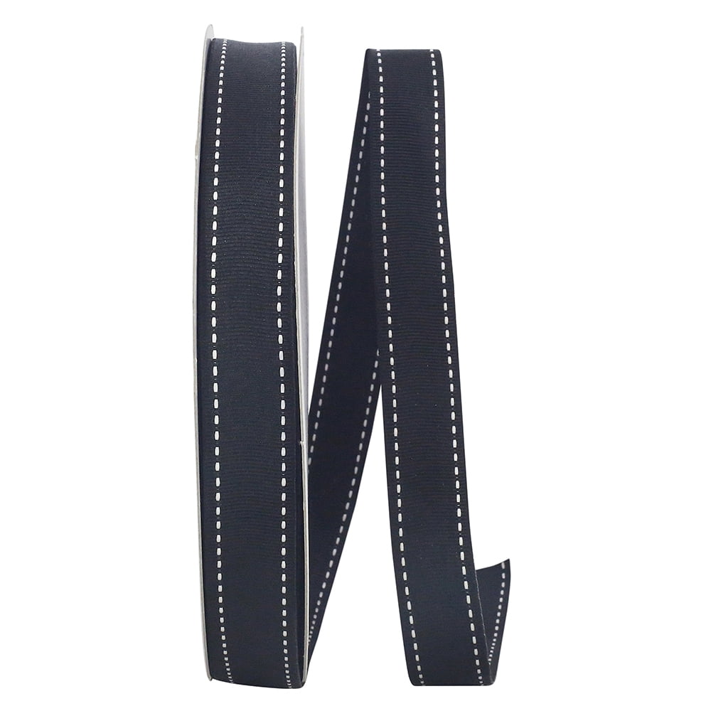 Reliant Ribbon Grosgrain All Occasion Black Saddle Polyester Ribbon, 1800" x 0.87"