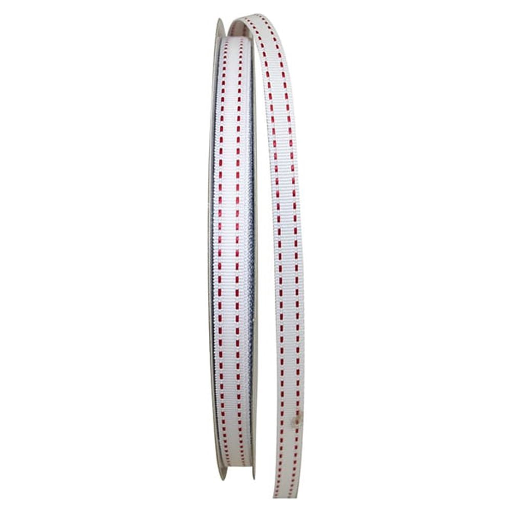 Reliant Ribbon Grosgrain All Occasion White Saddle Polyester Ribbon, 1800" x 0.37"